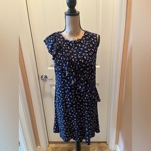 Beautiful dress, blue, black and white Medium